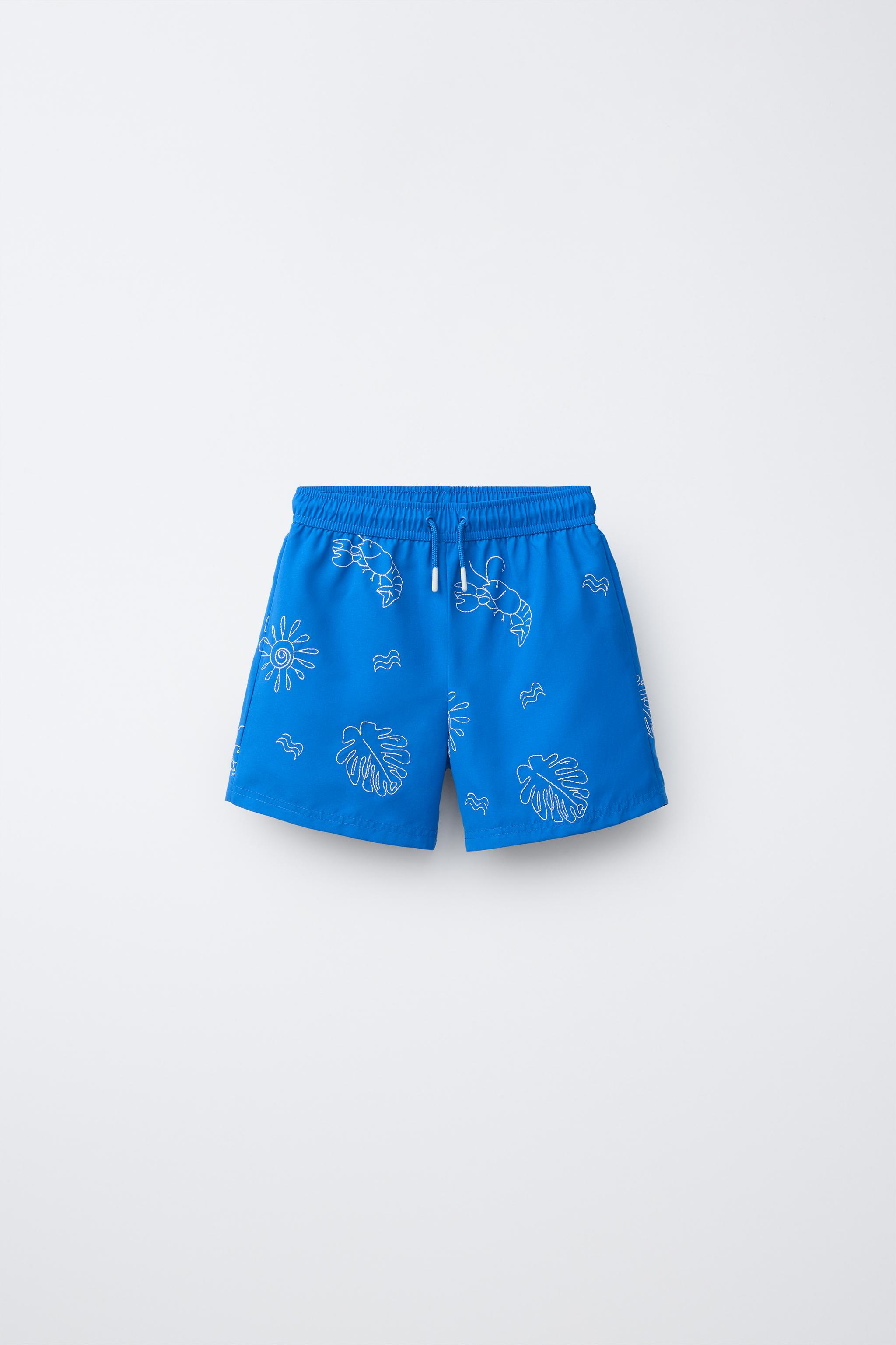 6-14 YEARS/ EMBROIDERED MARINE SWIM SHORTS